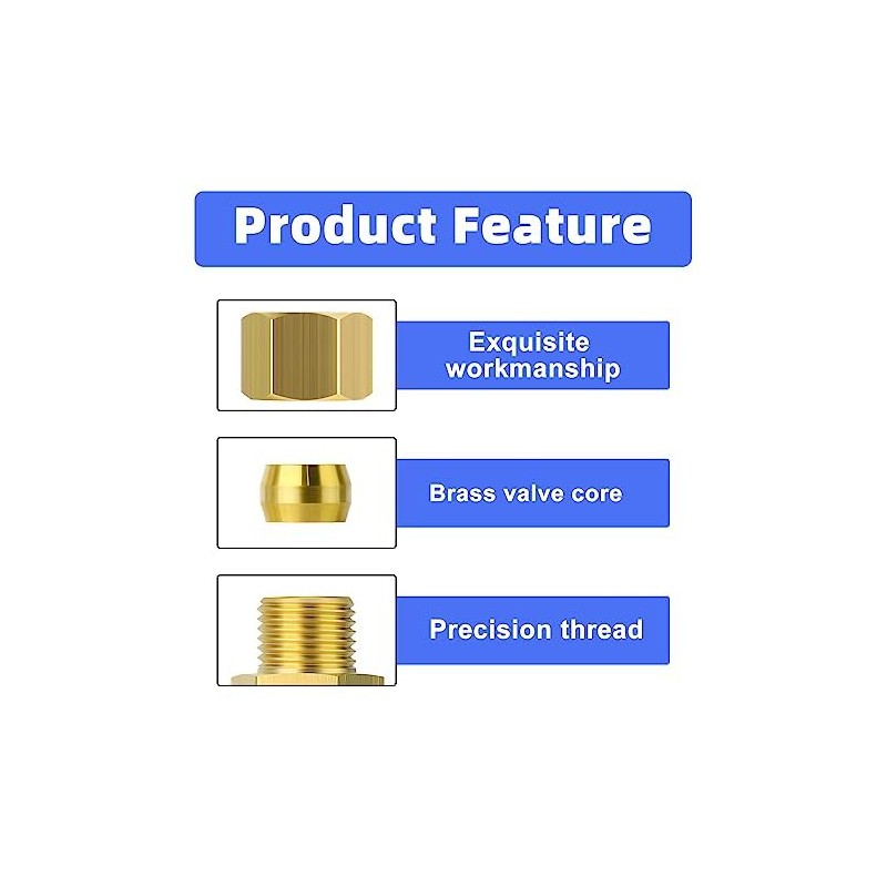 ERGAOBOY 2 Pcs 8MM OD X 10MM OD Brass Reduction