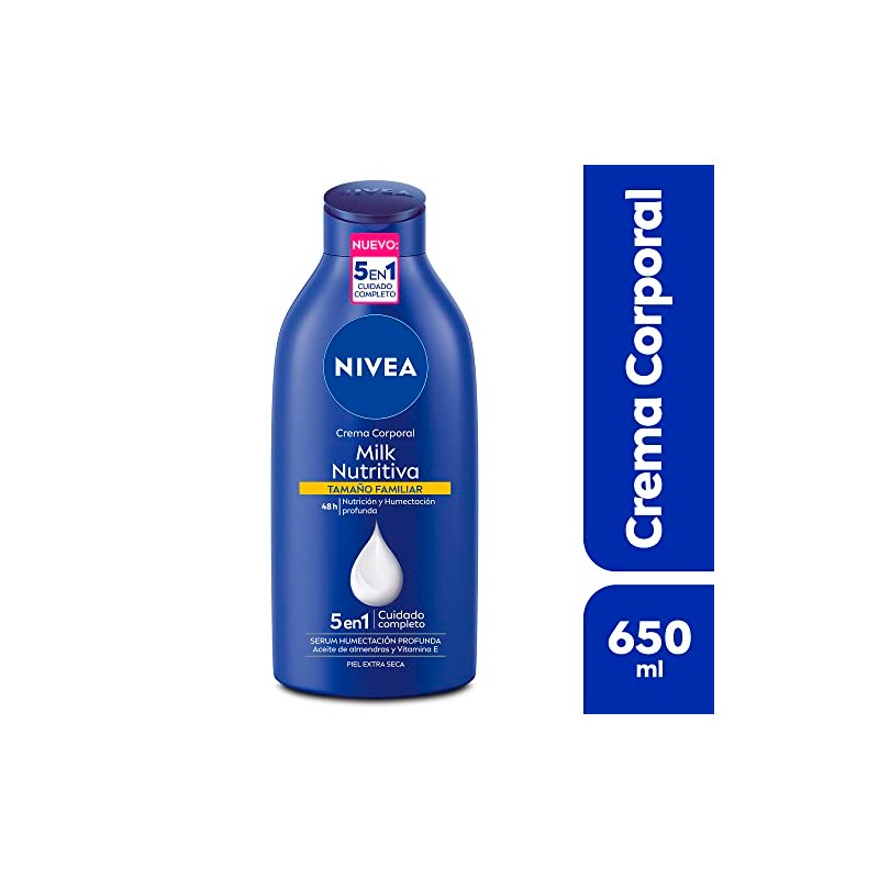 Nivea Crema Corporal Humectante Body Milk Nutritiva 650 Horas Humectación