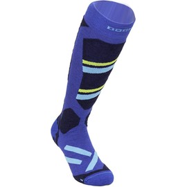 DOGMA Snow Leopard - Snowboard Socks Made of Merino Wool, Ski Socks with Light Compression, Performance Merino Socks for Winter Sports, Retro Blue