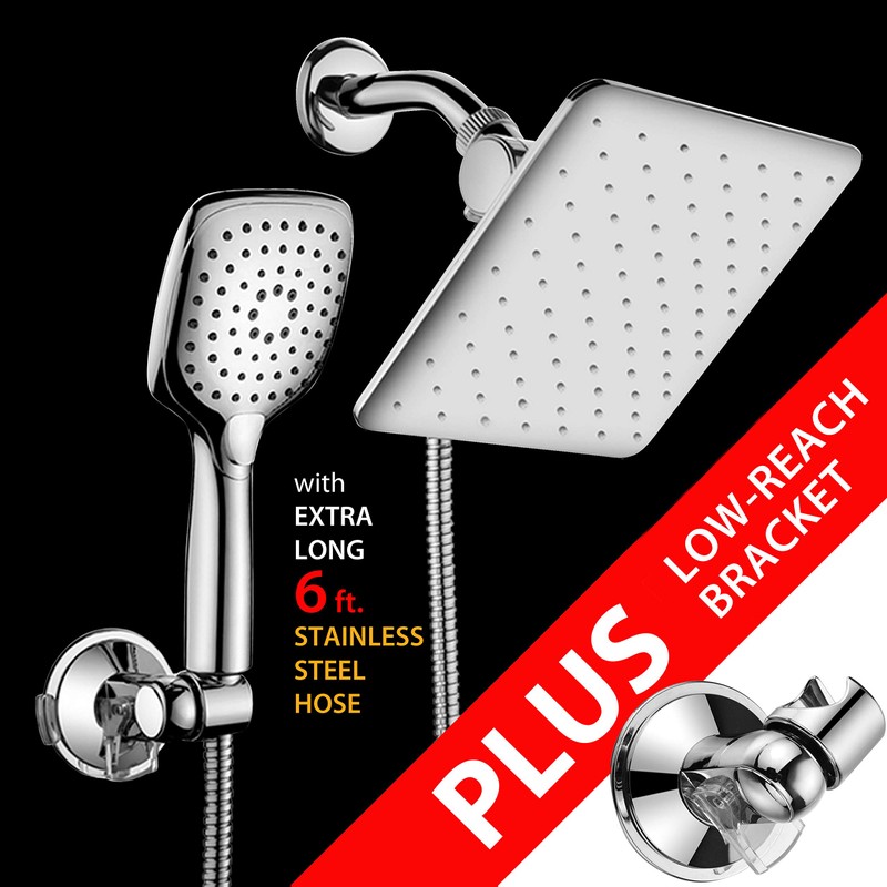 HotelSpa High Pressure 10.5 inch Square Rain – Handheld 3-way