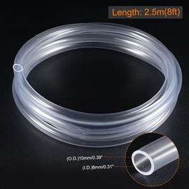 MECCANIXITY PVC Transparent Hose Vinyl Tubing 8mm ID 10mm OD 2.5m Flexible Lightweight for Water Tube,Air Tube