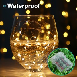 4 Pack Fairy Lights Battery Operated with Remote, Each 39Ft 120LED Battery Powered String Lights with Timer, 8 Modes Waterproof Twinkle Christmas Lights for Bedroom Party Indoor Mason, Warm White
