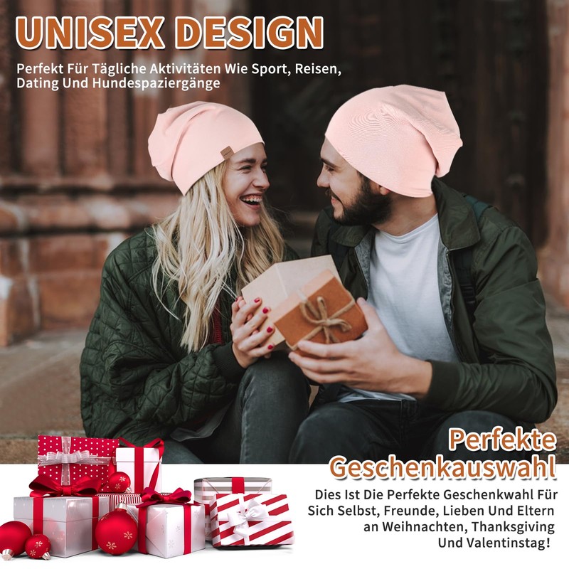 YANIKY Men's Women's Slouch Beanie Hat Cotton Thin Lightweight Soft