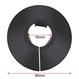 12 Pack Plastic Radiator Pipe Covers Pipe Collars for 15 mm Diameter Pipe (Black)