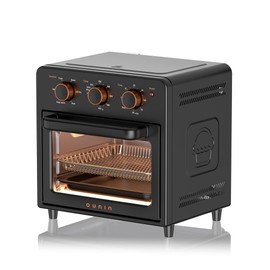 OUNIN Air Fryer Toaster Oven with Steam Infusion, 12 QT Compact Countertop Oven, 6-in-1 Stainless Steel Combo Bakes, Broils, Grills & Warms, Fast Preheat, 60-Minute Timer – Small Kitchen Friendly