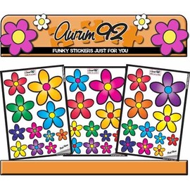 Multicoloured Funky Daisy Car Stickers - by Aurum92