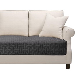 DEARTOWN Velvet Sectional Couch Covers, Waterproof Sofa Seat Covers for 3 Cushion Couch, Non-Slip Couch Cover for Dogs Pets Kids Sofa L Shaped Furniture Protector, 28 x 70 Inch Gray(1 Piece)