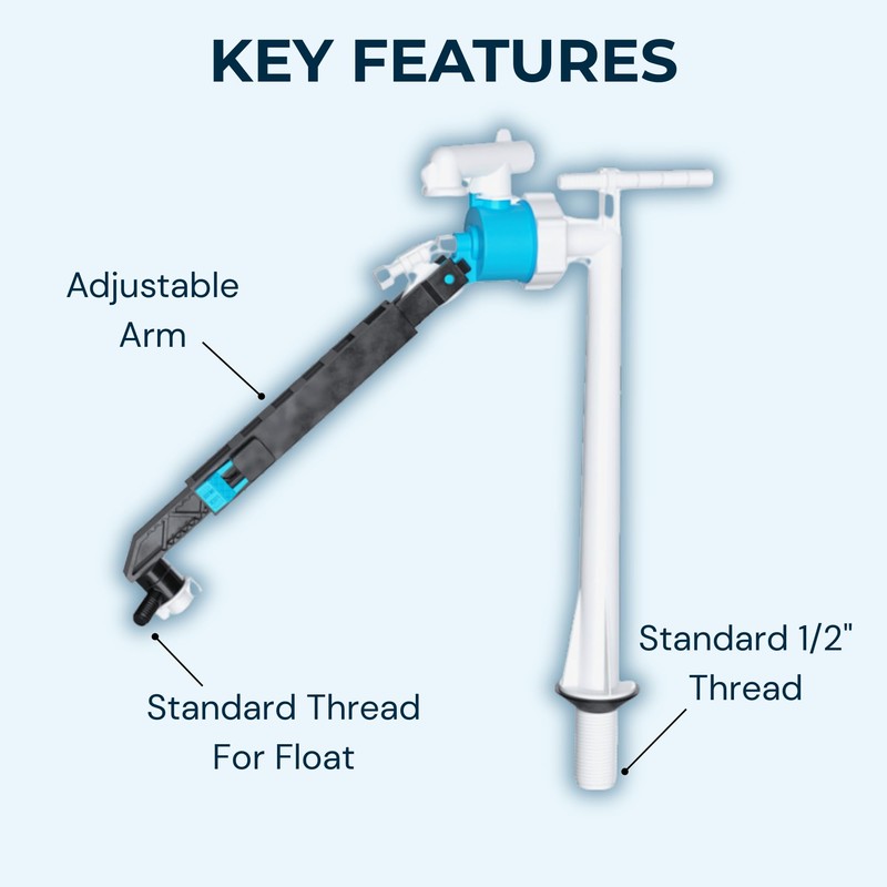 Hulthor Universal Toilet Fill Valve – Quiet Refill, Adjustable Float