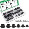 Aienxn 136PCS 6 Metric Sizes Black Carbon Steel Hex Flange