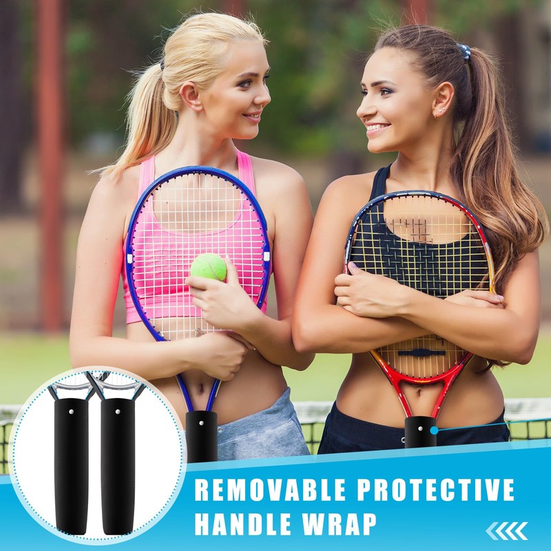 Blueweenly 4 Pcs Tennis Racket Handle Covers Black Tennis Racket