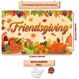 Friendsgiving Party Decorations Large Friendsgiving Party Banner for Friendsgiving Party Decorations Supplies, 71x43inch