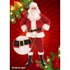 Underwraps Men's Plush Santa, Red/White/Black, One Size