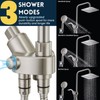 Ryamen Dual Shower Head Combo, Brushed Nickel 8'' High Pressure