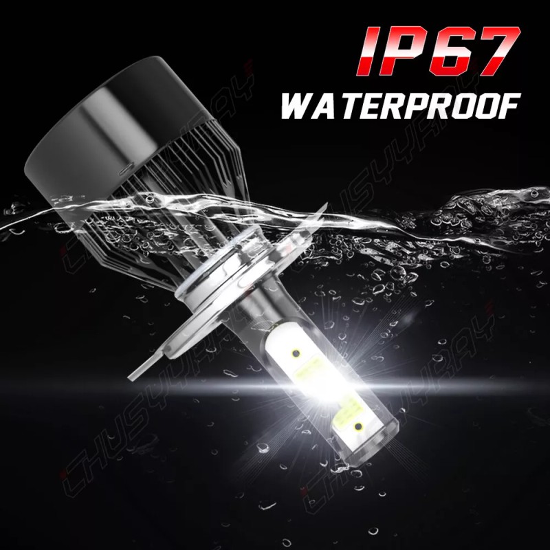 CHUSYYRAY 2x 2-Side 9003 H4 LED Headlight Bulbs Kit High
