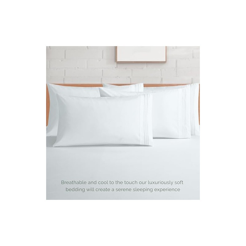 BESPOLITAN INC. 1200 Thread Count 4pc King Size Egyptian Bed