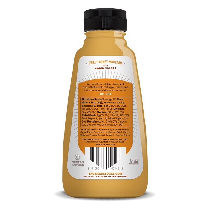 True Made Foods Low Sugar Honey Mustard, Keto Friendly (12oz,