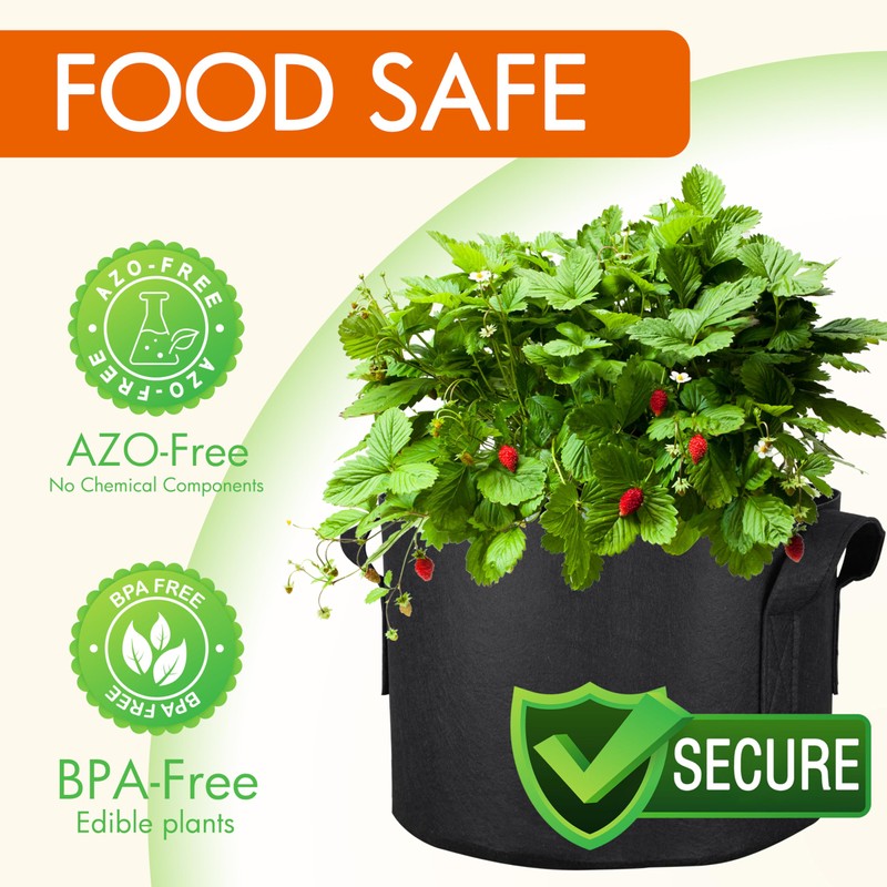 Gardzen 10-Pack 10 Gallon Grow Bags, 300G Thickened Aeration Fabric