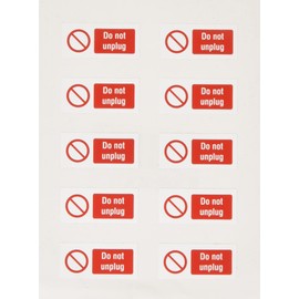 Caledonia Signs 53438 Do not Unplug Labels, 40 mm x 18 mm (Pack of 10)