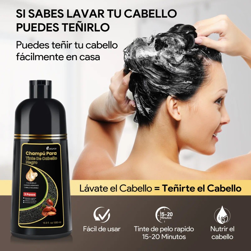Shampoo Con Tinte 15min Cubre Canas Contiene Aceite De Argn