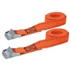 2 Pcs Jumbo 2 m Orange Ratchet Tie Down Strap
