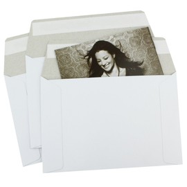 300 EcoSwift 6.5 x 4.5 Rigid Photo Mailers Stay Flats White Cardboard Self Seal Envelopes