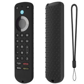Silicone Cover for Voice Remote Pro 2022, Silicone Case Cover for Voice Remote Pro 2022 with Lanyard (Black)