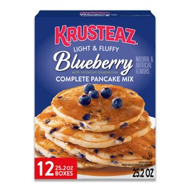 Krusteaz Complete Pancake Mix, Blueberry Pancake Mix, 25.2-Ounce Box (Pack of 12)