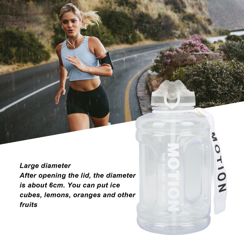 1500ml Large Capacity Sports Water Bottle Portable Scale Marking Poping