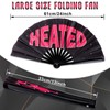 Qyeahkj Large Folding Concert Rave Hand Fan, HEATED Foldable Handheld