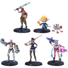 League of Legends League of Legends, Dual Cities Pack w/Exclusive Jinx, Heimerdinger, Vi, Caitlyn, and Ekko, 4-Inch Collectible Figures, Accessories, Ages 12 and Up