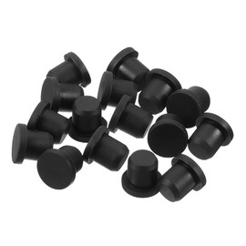 sourcing map 16 Pieces Black Rubber Stopper, 8.5mm Plug Holes for 8-8.3mm/0.31-0.33" Hole