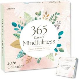 2026 Mindfulness Daily Desktop Calendar | Day To Day Tear Off Calendar with 365 Positive Affirmation Exercises for a Year of Calm Self Care, Box Calendar Gift For Women, Christmas Stocking Stuffer Gift for Home or Office