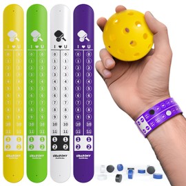 UBARONY Pickleball ScoreKeeper Wristband, 4 Portable Pickleball Scoreboard Counter Scorekeeping Tracker for Sports Games Indoor & Outdoor Yard, Cornhole, Ping Pong