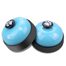 Comsmart Dog Potty Training Bells, 2 Metal Dog Paw Print Pet Bells with Non-Skid Rubber Base for Dog Cat Puppy Kitten Potty Training Interactive Game Toys, Service Bells for Hotel Bar Shop Restaurant