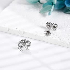 HUKKUN Quotation Mark Stud Earrings Sterling Silver Punctuation Earrings Literary Jewelry Gifts for Literary Book Lover Teacher