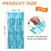 sourcing map 2 Pcs Light Blue Foil Curtain Backdrop,3.3ft x