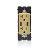 Leviton Renu USB Charger/Tamper-Resistant Duplex Outlet, 20A-125VAC, Warm Caramel, RUAA2-WC