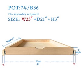 Soft Close Drawer Slides Soft Close Cabinet Drawer Wood Pull Out Tray Drawer Box Kitchen Cabinet Organizer Cabinet Slide Out Shelf Wooden Pull Out Shelf - No Assembly Required (33 "W x 21 "D x 3 "H)