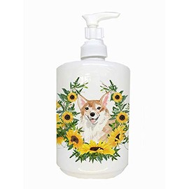 Caroline's Treasures CK2943SOAP Corgi Ceramic Soap Dispenser, Multicolor