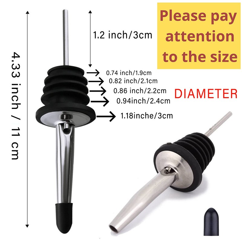 LanMa Olive Oil Spout Pourer, 2PCS Stainless Steel Liquor Bottle