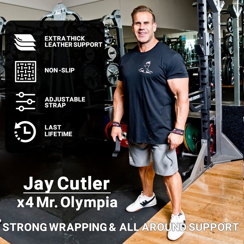 Schiek Sports Leather Lifting Straps Model 1000LLS by Jay Cutler
