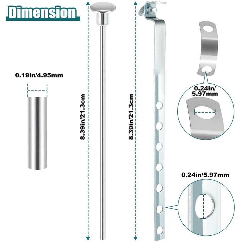 Enhon 2 Pack Universal Lavatory Pop Up Drain Lift Rod,