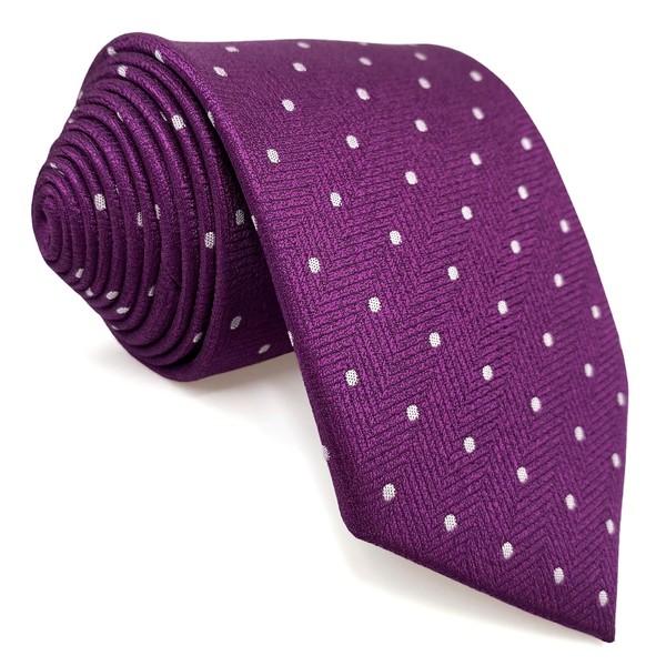 S&W SHLAX&WING Dotty Necktie for Men Dark Magenta Purple Plum