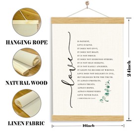 YGSDZY Christian Hanging Flag Love Is Patient 1 Corinthians 13:4-8 Inspirational Wall Decor For Faith Expression Lightweight Soft christian flag Perfect For Home Church Prayer Room Gifts