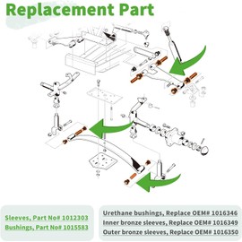 10L0L Golf Buggy Bushing Kit, Front Lower Spring + Front Upper A Arm Suspension for Golf Cart Club Car DS Bushing Kits, Replace 1016346, 1016349, 1016350, 1012303, 105583
