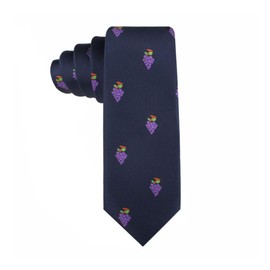 AUSCUFFLINKS Grape Vineyard Wine Grapes Lover Necktie for Him | Grape Farmer | Woven Skinny Neckties | Present for Work Colleague | Bday Gift for Guys (Grapes)