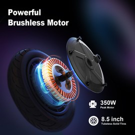 Electric Scooter Adults, Foldable 8.5" Tires E Scooter for Adults, 19 Mph, 350W Motor Fast Cooter, Kick Scooters Max 21 Miles Long Range for Commuting, Heavy Duty E-Scooter with Dual Braking System