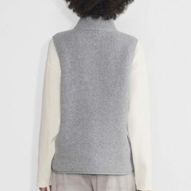 Hixiaohe Sherpa Fleece Vest for Women Trendy Warm Sleeveless Vests Jacket Lightweight Zip Coats with Pockets Fall Outerwear(Gray,S)