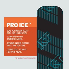 KT Tape Pro Ice Menthol Infused Kinesiology Tape, 20 Strips, 2.5 x 25.4 cm, Black/Cool Aqua