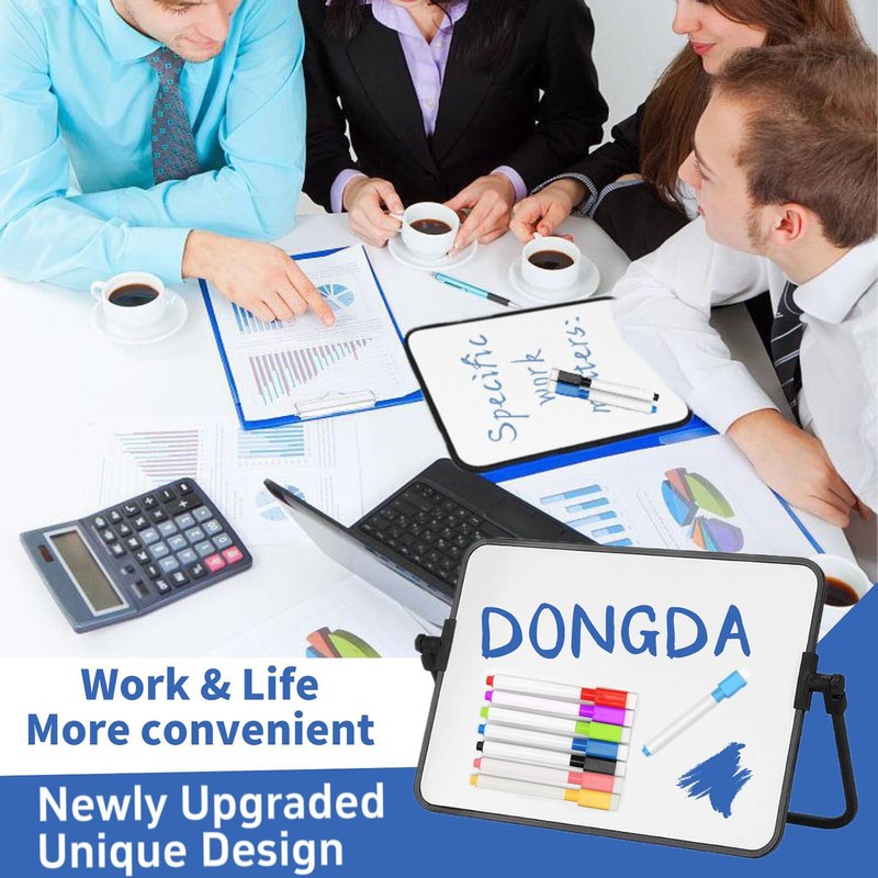 DONGDA Dry Erase Whiteboard A4, Double Sided Magnetic Whiteboard with